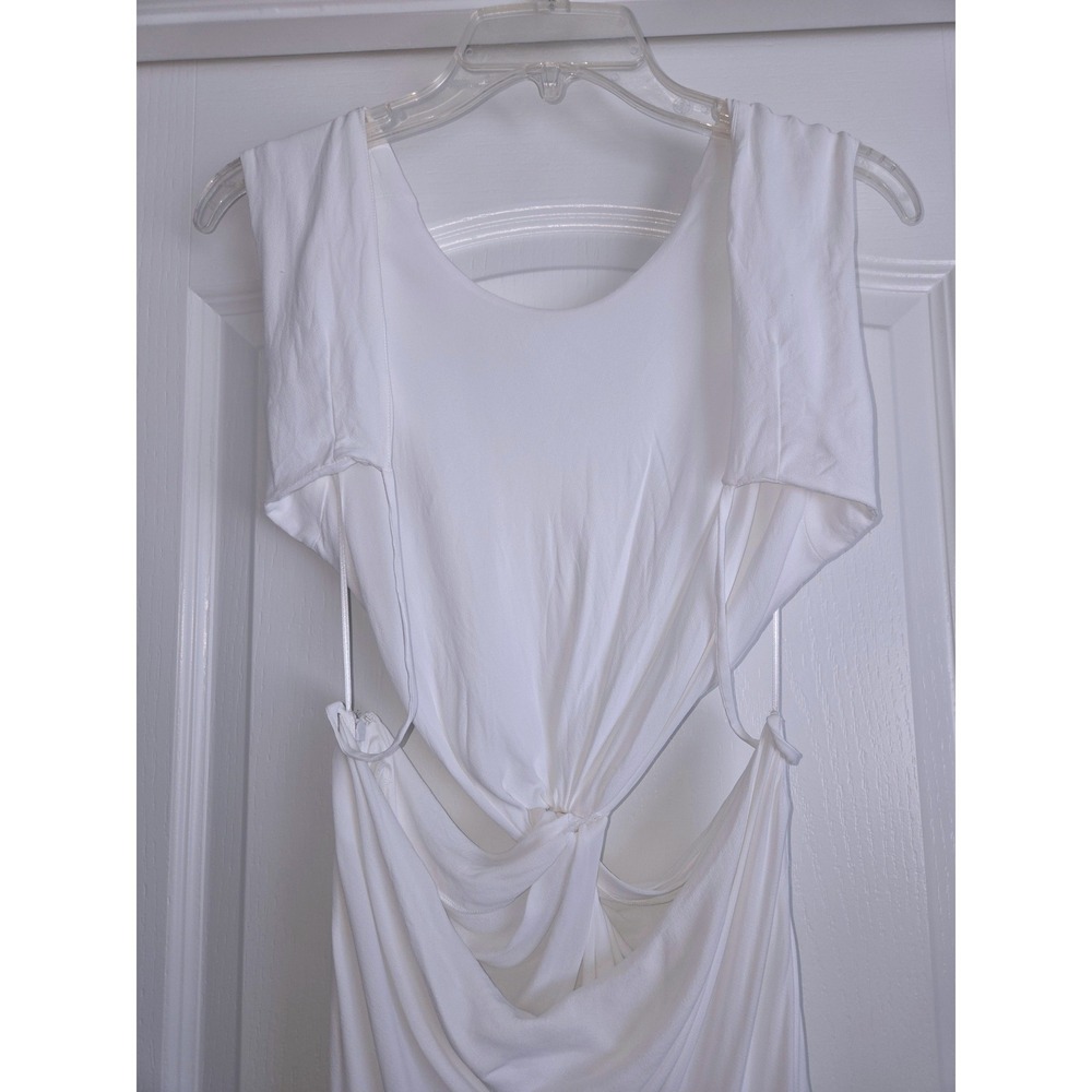 Alberta Ferretti White Twist Front Sleeveless Open Back Cutout Maxi Dress Sz 4 - Picture 5 of 10